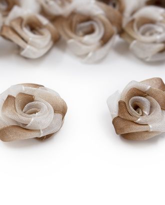 Цветы пришивные органза 'Роза' 2,5 см (коричневый) арт. АРС-42246-1-АРС0001268096