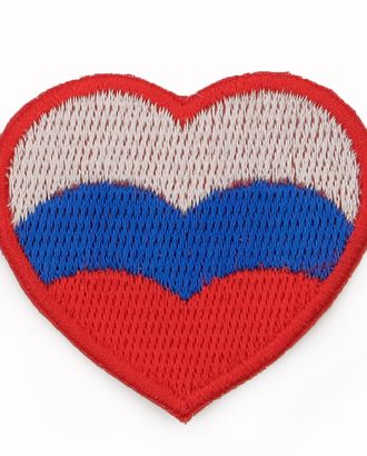 8009 Термоаппликация 'Флаг-сердце', красный, 54*45мм (10 шт) арт. АРС-43417-1-АРС0001277581