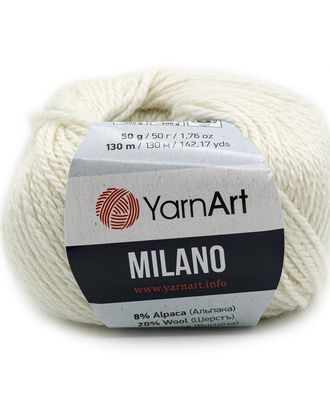 Пряжа YarnArt 'Milano' 50гр 130м (8% альпака, 20% шерсть, 8% вискоза, 64% акрил) (852 молочный) арт. АРС-44121-1-АРС0001233729