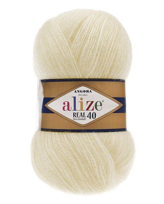 Пряжа ALIZE 'Angora real 40' 100 гр. 430м (40% шерсть, 60% акрил) (01 кремовый) арт. АРС-45858-1-АРС0001085970