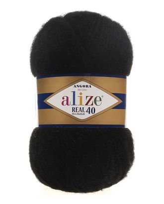 Пряжа ALIZE 'Angora real 40' 100 гр. 430м (40% шерсть, 60% акрил) (60 черный) арт. АРС-45862-1-АРС0001085980