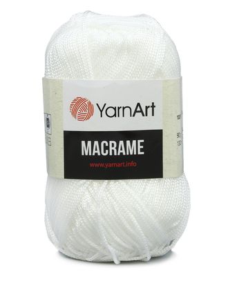 Пряжа YarnArt 'Macrame' 90гр 130м (100% полиэстер) (154 белый) арт. АРС-47134-1-АРС0001220340