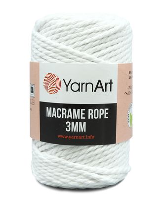 Пряжа YarnArt 'Macrame Rope 3мм' 250гр 63м (60% хлопок, 40% вискоза и полиэстер) (751 белоснежно-белый) арт. АРС-47150-1-АРС0001220370