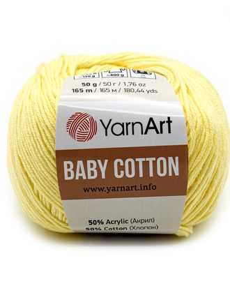 Пряжа YarnArt 'Baby Cotton' 50гр 165м (50% хлопок, 50% акрил) (431 пыльно-желтый) арт. АРС-47283-1-АРС0001225059