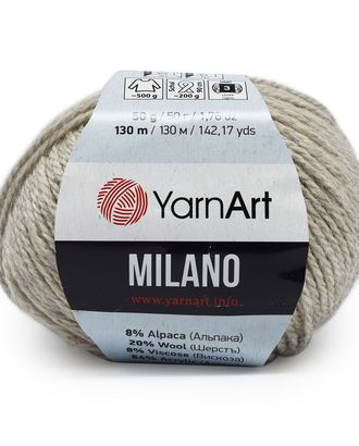 Пряжа YarnArt 'Milano' 50гр 130м (8% альпака, 20% шерсть, 8% вискоза, 64% акрил) (870 молочный) арт. АРС-47312-1-АРС0001225105