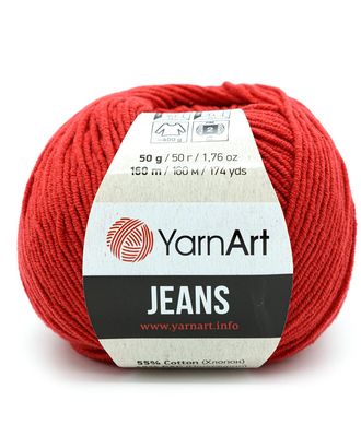 Пряжа YarnArt 'Jeans' 50гр 160м (55% хлопок, 45% полиакрил) (90 красный) арт. АРС-47700-1-АРС0001233629