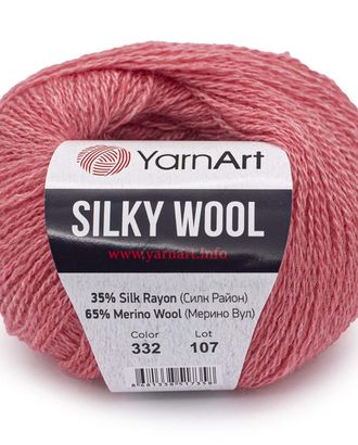 Пряжа YarnArt 'Silky Wool' 25гр 190м (35% шелковая вискоза, 65% шерсть мериноса) (332 розовый) арт. АРС-47880-1-АРС0001234251