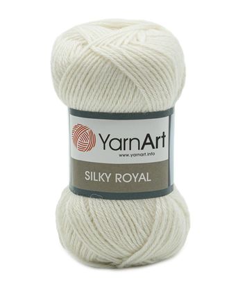Пряжа YarnArt 'Silky Royal' 50гр 140м (35% шелковая вискоза, 65% шерсть мериноса) (447 белый) арт. АРС-47895-1-АРС0001234268