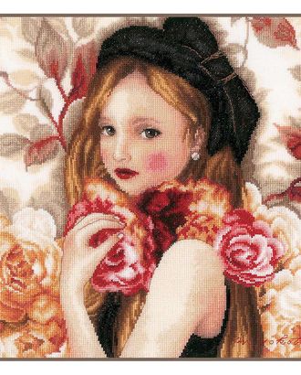 Набор для вышивания LanArte 'Девушка с розами' 32*32см арт. АРС-48528-1-АРС0001248940