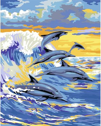 H173 Набор для рисования по номерам 'Приветливые дельфины' 40*50см арт. АРС-49440-1-АРС0001273886