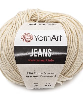 Пряжа YarnArt 'Jeans' 50гр 160м (55% хлопок, 45% полиакрил) (05 суровый) арт. АРС-49866-1-АРС0000803663