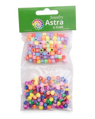 CN2038-6589 Бусины 'Разноцветный алфавит', пластик, 2*20гр Astra&Craft арт. АРС-55410-1-АРС0001281704