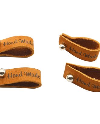 Набор кожаных бирок с кнопкой 'Hand Made' арт. АРС-23221-1-АРС0001229006 Набор кожаных бирок с кнопкой 'Hand Made' арт. АРС-23221-1-АРС0001229006