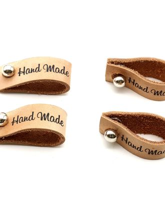 Набор кожаных бирок с кнопкой 'Hand Made' арт. АРС-23222-1-АРС0001229007 Набор кожаных бирок с кнопкой 'Hand Made' арт. АРС-23222-1-АРС0001229007