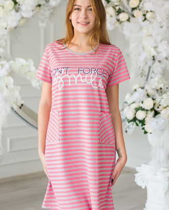 Купить Большие размеры Туника женская из кулирки Smile розовый макси арт. АМД-2150-1-АМД17953972.00001 оптом в Беларуси