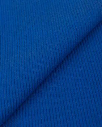 Купить Ткань Трикотаж резинка синего цвета из полиэстера Односторонняя лапша кашемир арт. ТРО-42-6-23495.006 оптом в Казахстане