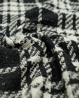 Ткань костюмная, цвет: черно-белая клетка  с люрексом арт. ГТ-4907-1-ГТ-17-593-4-37-1
