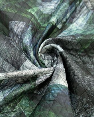 Курточная ткань, стежка мелкий ромб, серо-зеленый цвет арт. ГТ-7979-1-ГТ-20-9791-16-21-1