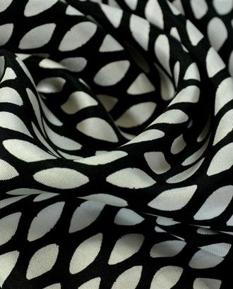 Купить Ткань шелковая, на черном поле белая фасоль арт. ГТ-358-1-ГТ0021801 оптом в Новочеркасске