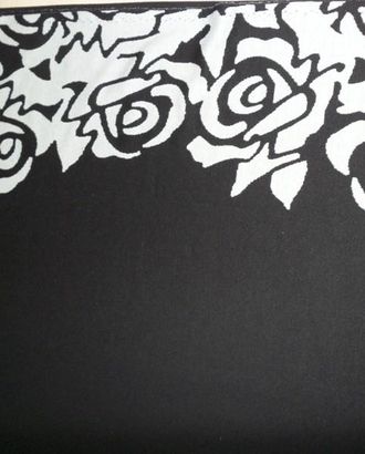 Ткань трикотаж, цвет: бежевые цветы на фоне ночного неба арт. ГТ-524-1-ГТ0023085