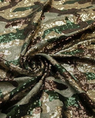 Ткань плательная с пайетками с абстрактным рисунком в зелено-коричневых тонах арт. ГТ-8114-1-ГТ-25-9930-16-21-1
