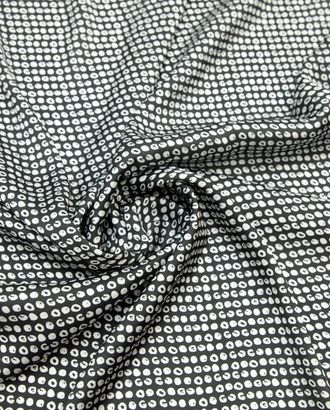 Блузочно-плательная ткань с рисунком "горошинки", цвет черно-белый арт. ГТ-8471-1-ГТ-28-10360-2-37-1
