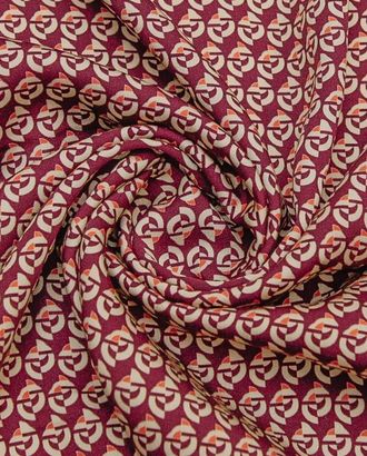 Плательная ткань с мелким принтом в вишнево-кремовом цвете арт. ГТ-8735-1-ГТ-28-10633-2-21-1