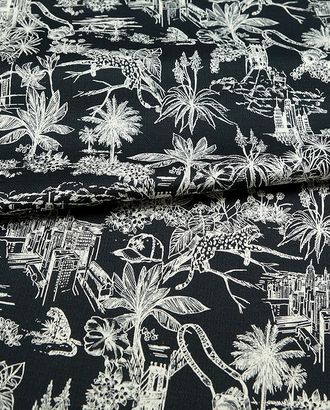 Купить Ткани для пошива сумок Хлопковая ткань с рисунком городские джунгли, черный фон арт. ГТ-5093-1-ГТ-38-6757-2-37-1 оптом в Гомеле