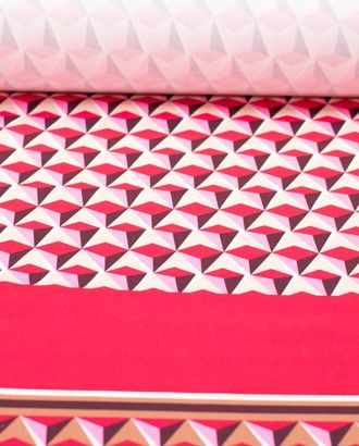 Костюмно-плательный хлопок с рисунком "Калейдоскоп", розово-бежевый цвет, купон 1.2 м арт. ГТ-5847-1-ГТ-38-7547-14-21-1