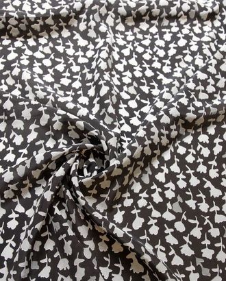 Блузочный шелк черного цвета с цветочным принтом арт. ГТ-7745-1-ГТ-39-9581-10-37-1