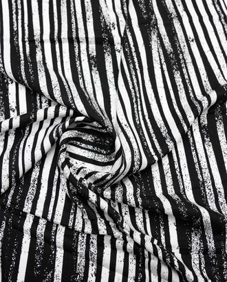 Штапель с рисунком "Полосы и брызги", цвет черно-белый арт. ГТ-8685-1-ГТ-43-10589-16-37-1