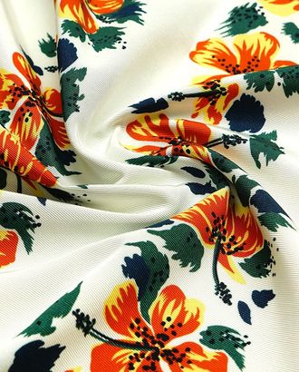 Купить Ткани для пошива сумок Ткань жаккард плательная плотная, цвет: на белом фоне огненные цветы по вертикали арт. ГТ-221-1-ГТ0021492 оптом в Гомеле