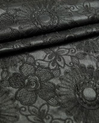Купить Ткани для пошива сумок Изысканная вышитая экокожа черного цвета арт. ГТ-2988-1-ГТ0047868 оптом в Гомеле