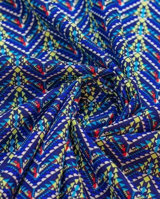 Купить Европейские ткани Рубашечно-плательный хлопок с геометрическим рисунком на синем фоне арт. ГТ-6472-1-ГТ-38-8242-14-21-1 оптом в Казахстане
