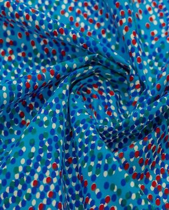 Рубашечно-плательный хлопок с рисунком "Россыпь шариков" на ярко-синем фоне арт. ГТ-6480-1-ГТ-38-8250-9-21-1