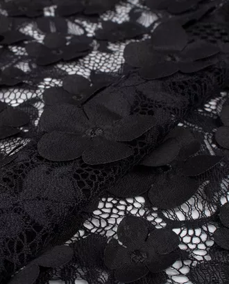 Купить Одежные ткани черного цвета 25 метров Гипюр цветы 2,5 см, 3,2 см, 4 см арт. КПГС-67-1-21794.001 оптом в Казахстане