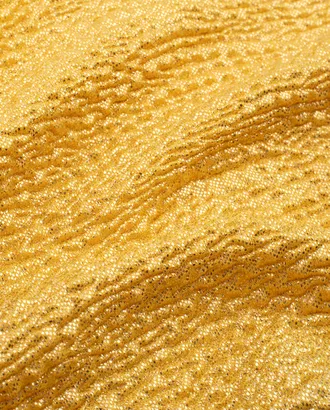 Купить Ткани для нарядных платьев цвет желтый Трикотаж жаккард с напылением арт. ТРН-7-1-22126.001 оптом в Казахстане