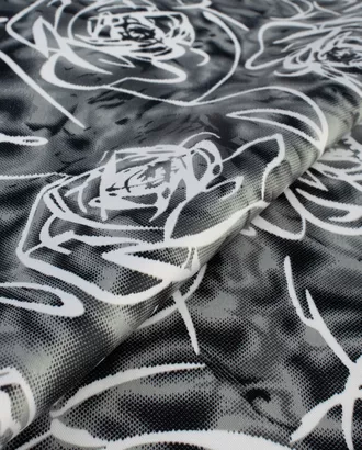 Купить Одежные ткани оттенок графитовый Атлас стрейч принт арт. АП-169-1-21680.013 оптом в Казахстане
