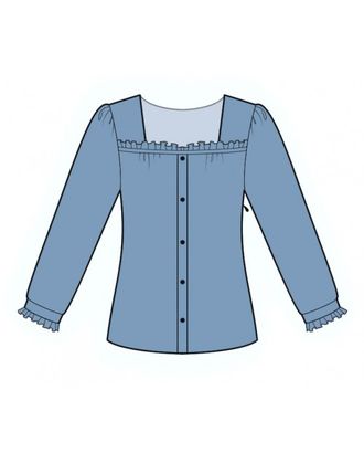 Выкройка: блузка с оборками арт. ВКК-3838-1-ЛК0002046