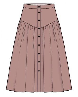 Выкройка: юбка с центральной застежкой арт. ВКК-3442-1-ЛК0002079