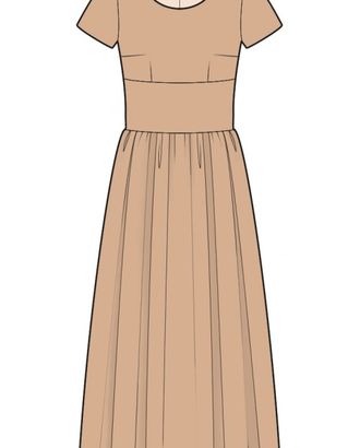 Выкройка: платье с широкой вставкой арт. ВКК-3347-8-ЛК0002106