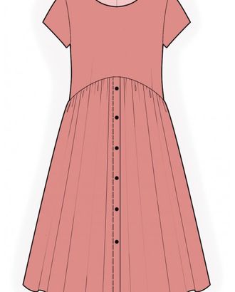 Выкройка: платье с расклешенной юбкой арт. ВКК-3873-7-ЛК0002107