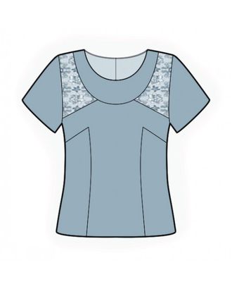 Выкройка: блузка с отделкой из гипюра арт. ВКК-3600-1-ЛК0002111