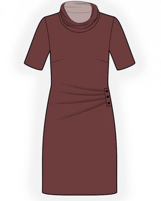 Выкройка: трикотажное платье со складками арт. ВКК-3857-1-ЛК0002123