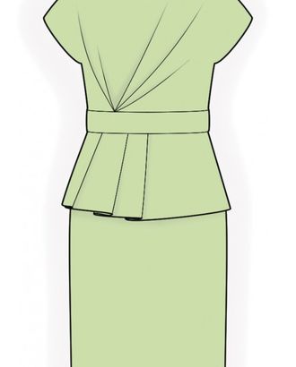 Выкройка: платье с баской арт. ВКК-3787-1-ЛК0002128