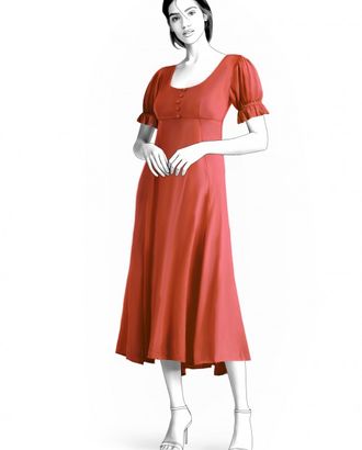 Выкройка: платье с рукавом арт. ВКК-3649-1-ЛК0002164