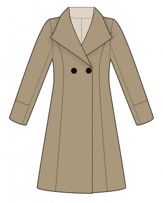 Выкройка: пальто с воротником "апаш" арт. ВКК-3674-1-ЛК0002177