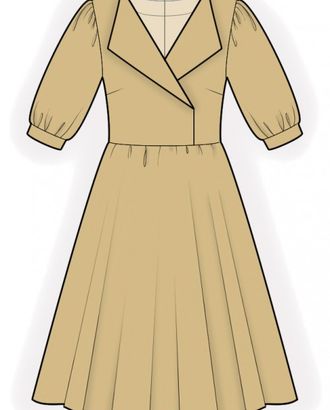 Выкройка: платье с расклешенной юбкой арт. ВКК-3473-1-ЛК0002178
