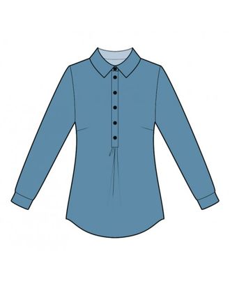 Выкройка: блузка с планкой арт. ВКК-3683-1-ЛК0002186
