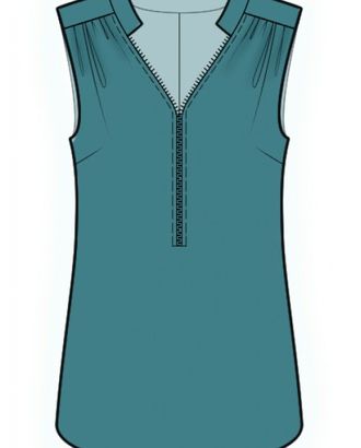 Выкройка: блузка с застежкой на молнию арт. ВКК-3816-1-ЛК0002205